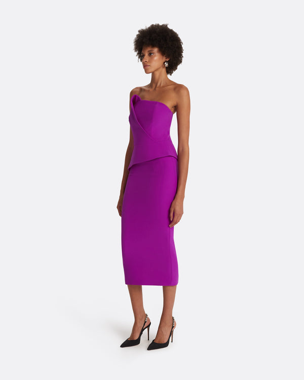 Safiyaa Delani Magenta Midi Dress