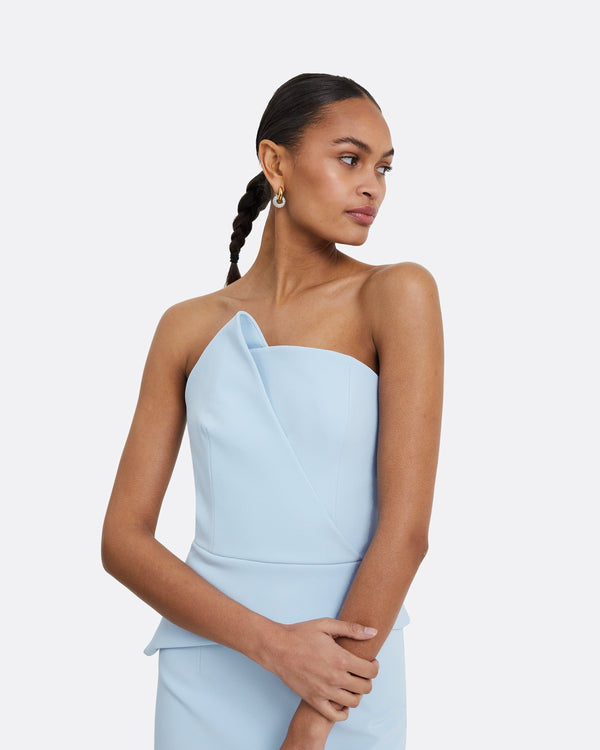 Safiyaa Delani Pale Blue Midi Dress
