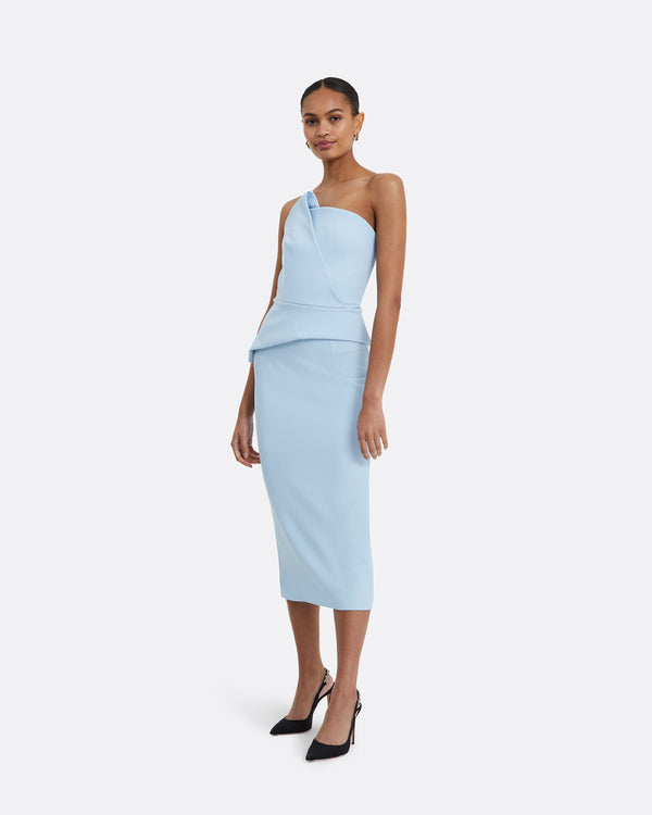 Safiyaa Delani Pale Blue Midi Dress