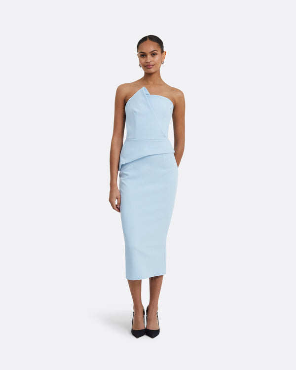 safiyaa Delani Pale Blue Midi Dress
