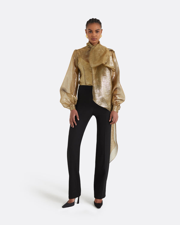 safiyaa Delfinane Gold Top