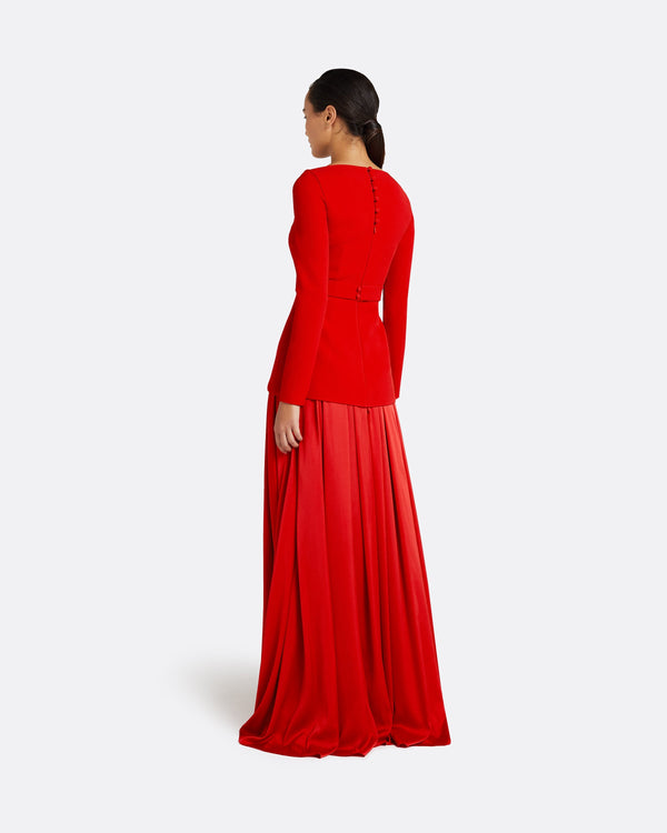 Safiyaa Desta Cherry Red Long Dress