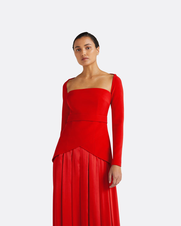 Safiyaa Desta Cherry Red Long Dress
