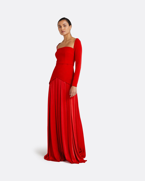 Safiyaa Desta Cherry Red Long Dress