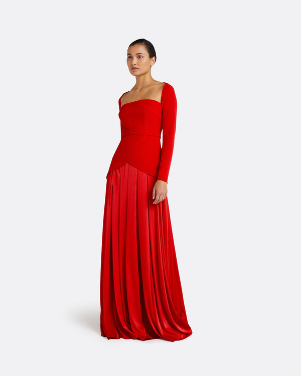 safiyaa Desta Cherry Red Long Dress