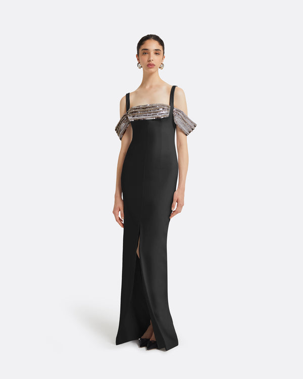 safiyaa Dilek Black Long Dress
