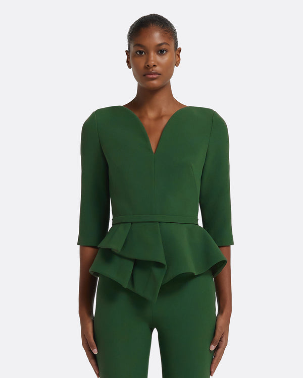 safiyaa Dion Top in Moss Green