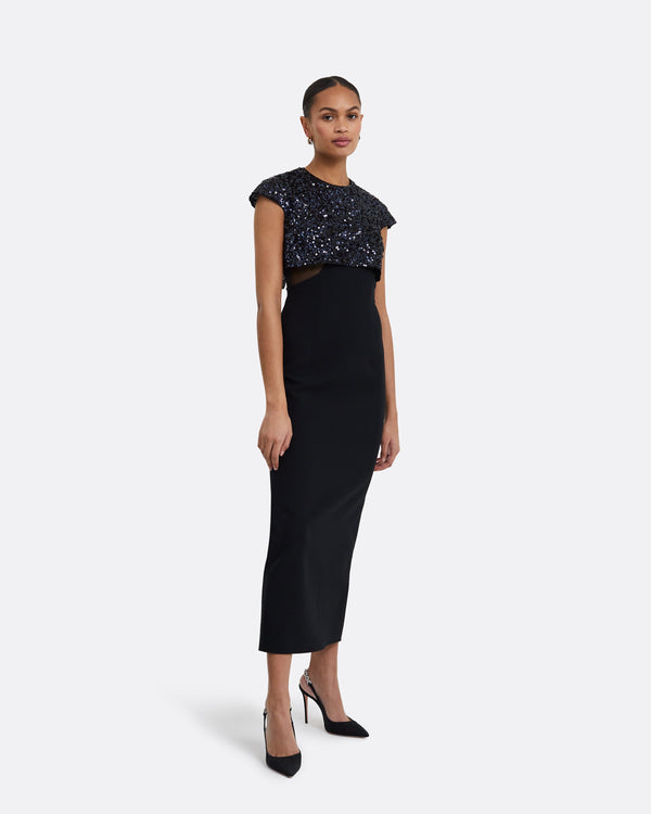 Safiyaa Dominica Black Midi Dress