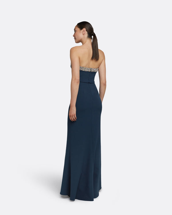 Safiyaa Donatella Ink Blue Long Dress