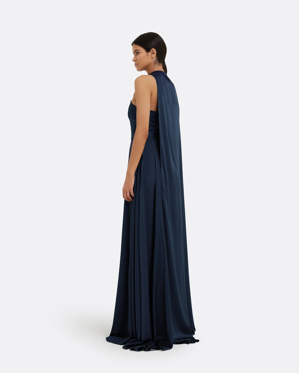 Safiyaa Drapina Sapphire Long Dress