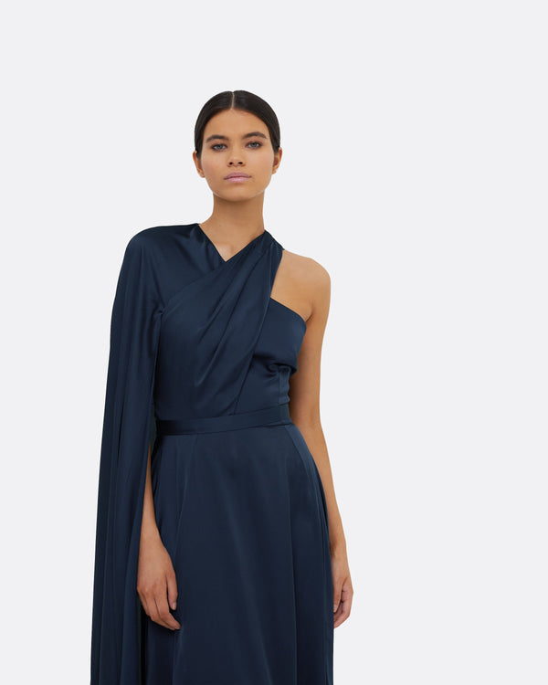 Safiyaa Drapina Sapphire Long Dress