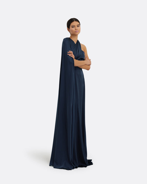 Safiyaa Drapina Sapphire Long Dress
