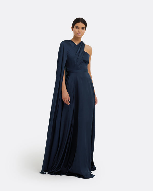 safiyaa Drapina Sapphire Long Dress