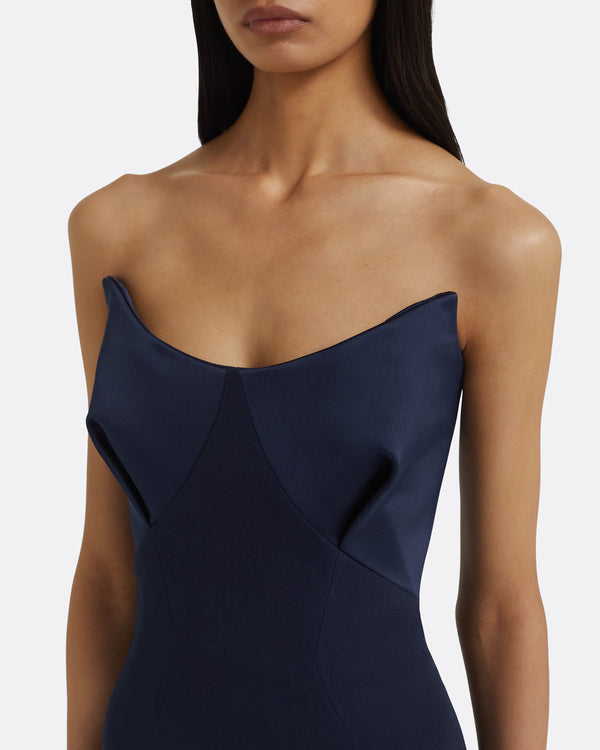 Safiyaa Drew Dress Long In Maritime Blue