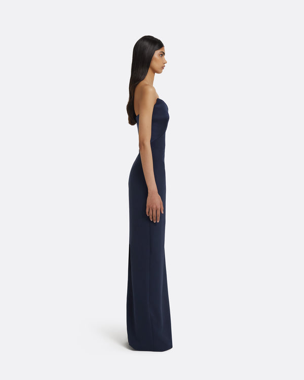 Safiyaa Drew Dress Long In Maritime Blue