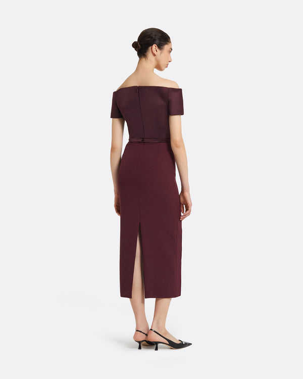 Safiyaa Ebren Wine Midi Dress