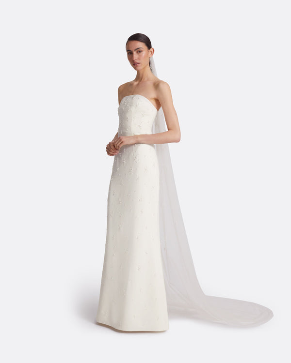 Safiyaa Edith Gypsophilia Embroidered Veil