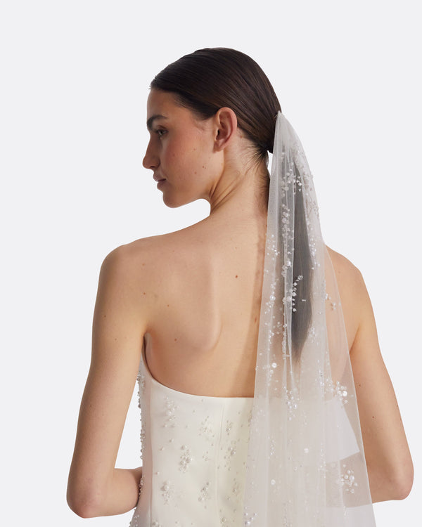 Safiyaa Edith Gypsophilia Embroidered Veil