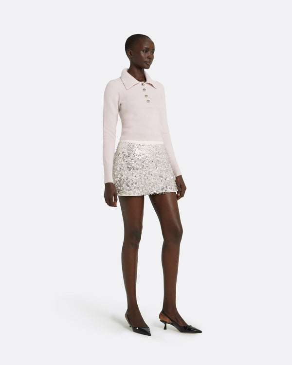 Safiyaa Ekol Barely Pink Knit Top