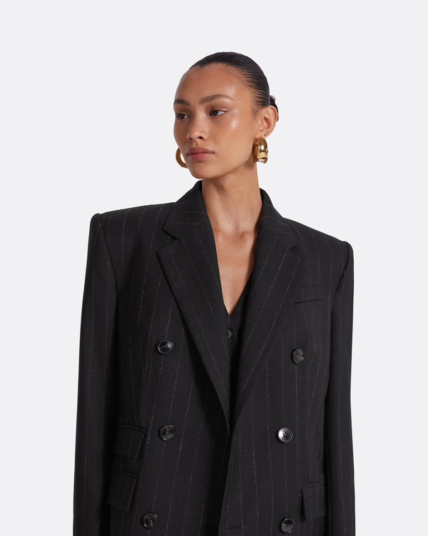 Safiyaa Ellan Black Pinstripe Jacket