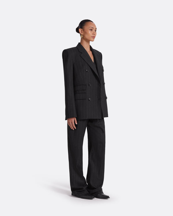 Safiyaa Ellan Black Pinstripe Jacket