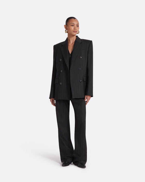 safiyaa Ellan Black Pinstripe Jacket