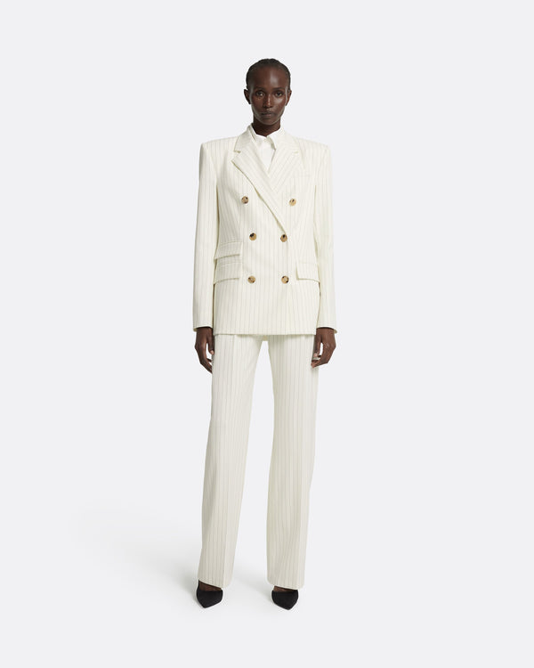 safiyaa Ellan Ivory Pinstripe Jacket