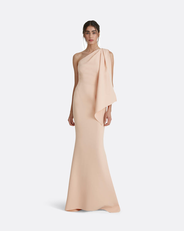 safiyaa Elvie Peach Long Dress
