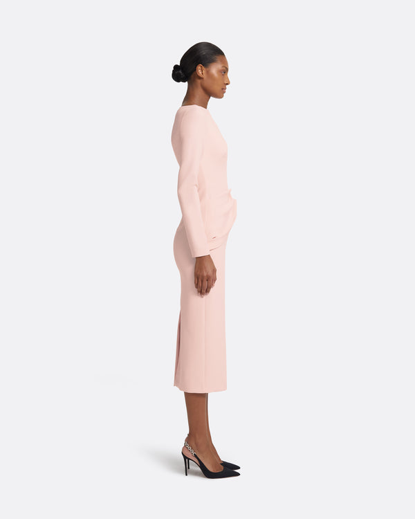 Safiyaa Emmiy Pale Pink Midi Dress