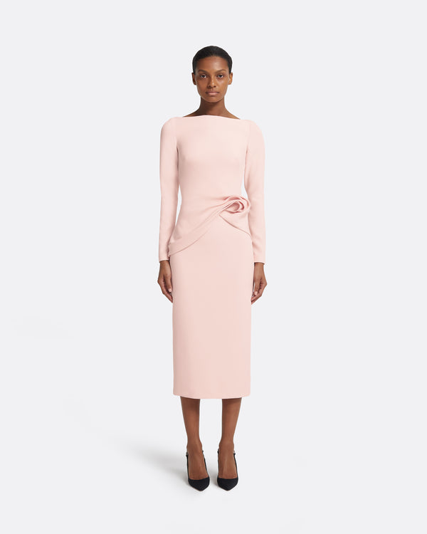 safiyaa Emmiy Pale Pink Midi Dress