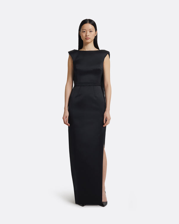 safiyaa Erica Long Dress in Black