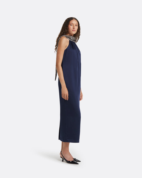 Safiyaa Fenix Midnight Navy Midi Dress