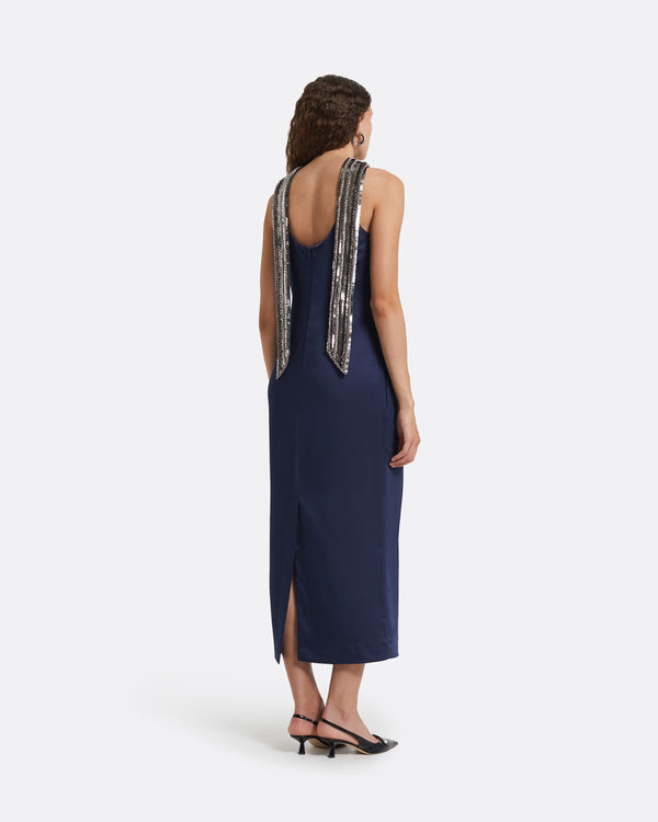 Safiyaa Fenix Midnight Navy Midi Dress