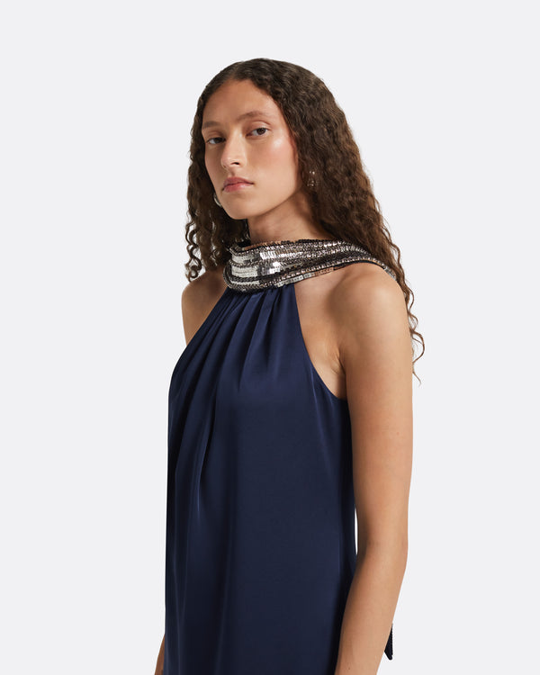 Safiyaa Fenix Midnight Navy Midi Dress