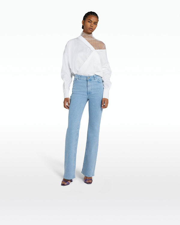 safiyaa Flora Light Blue Denim Trousers