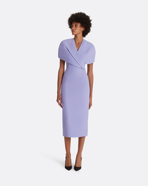 safiyaa Flora Periwinkle Midi Dress