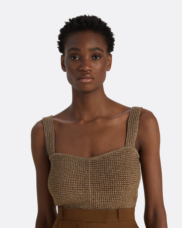 Safiyaa Geena Gold Knit Top