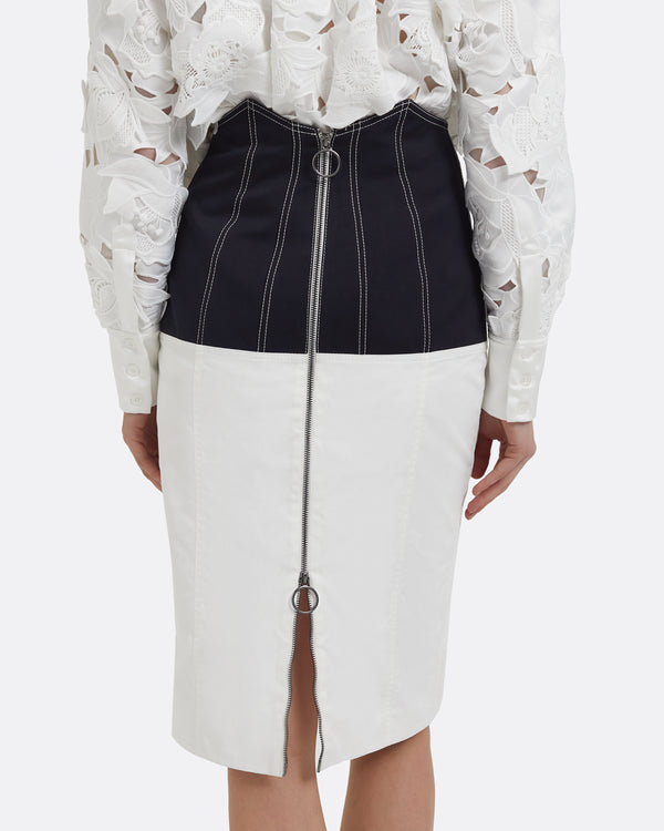 Safiyaa Gemma Skirt In Midnight Navy And Ivory