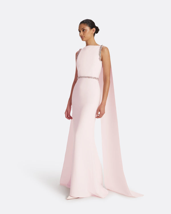 Safiyaa Ginevra Barely Pink Long Dress