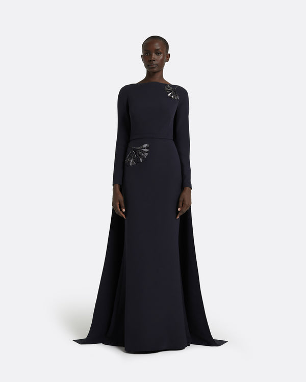 safiyaa Ginevra Midnight Navy Long Dress
