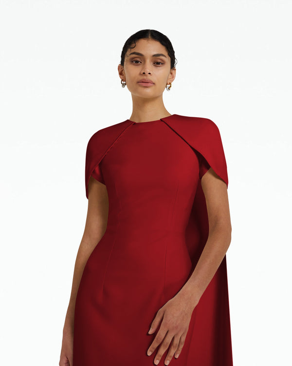 Safiyaa Ginkgo Azalea Red Dress