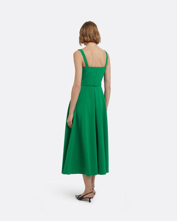 Safiyaa Ginny Midi Dress In Jewel Green