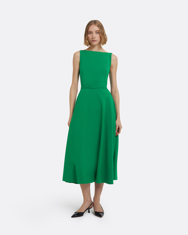 safiyaa Ginny Midi Dress in Jewel Green