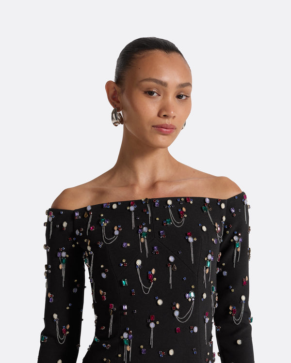 Safiyaa Gioia Black Long Dress