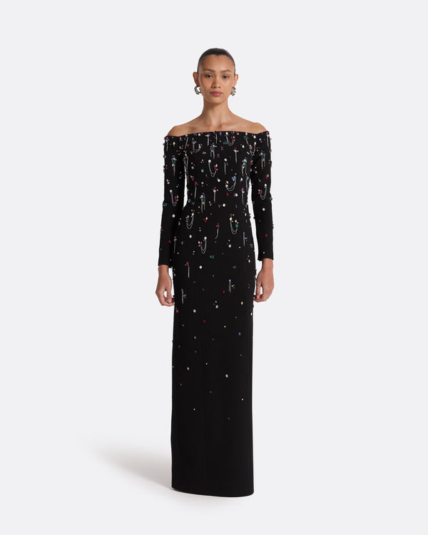 safiyaa Gioia Black Long Dress