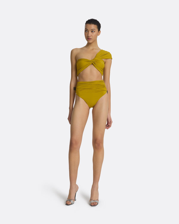 safiyaa Gisella Chartreuse Bikini Top
