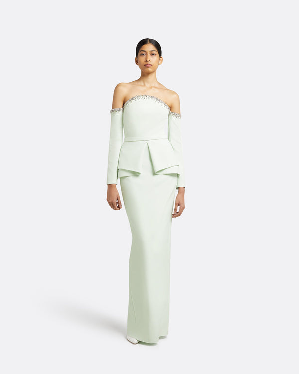 safiyaa Giuliana Spearmint Long Dress