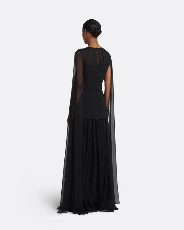 Safiyaa Gloria Black Long Dress