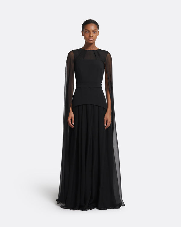 safiyaa Gloria Black Long Dress