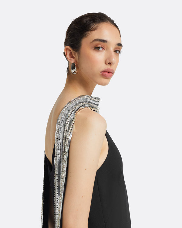 Safiyaa Gocek Black Long Dress